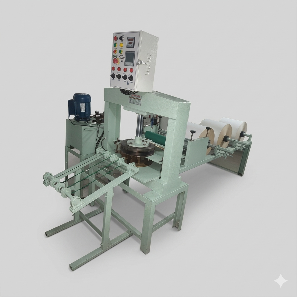 Fully Automatic Disposable Paper Plate Making Machine 12 Inch Industrial Type High Speed Double Die Model SS-FULLYA-7