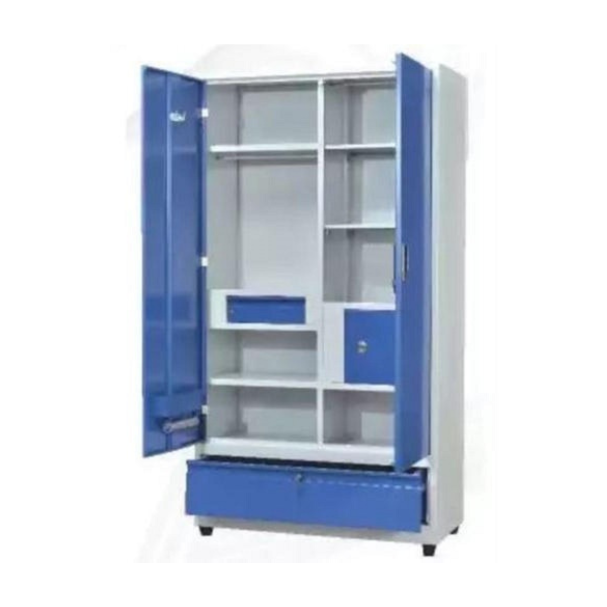 Metal Steel Almirah For Clothes, 2 Door Steel Wardrobe, Mild Steel Storage Cabinet for Home