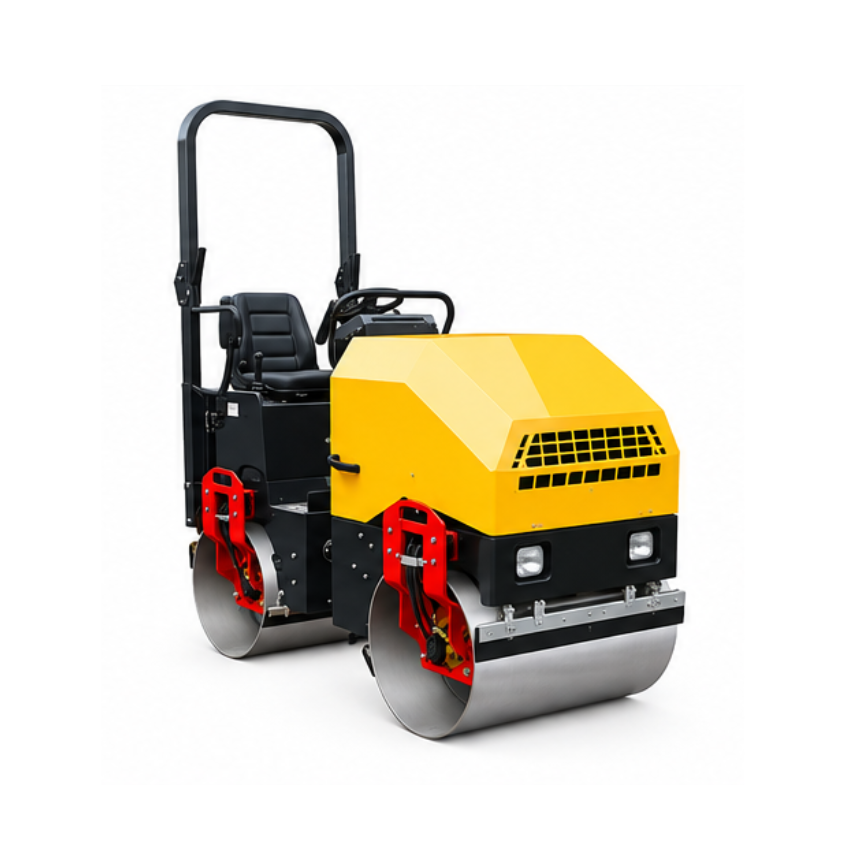 Mini Vibratory Road Roller - 1 Ton Walk Behind Double Drum Compactor