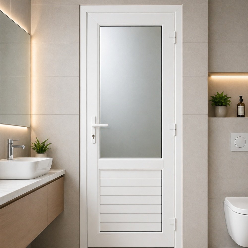 UPVC Doors for Bathroom PVC Door Waterproof Durable Interior Use