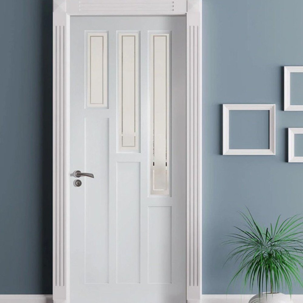 UPVC Doors for Bedroom PVC Door with Glass Panel and Durable Frame