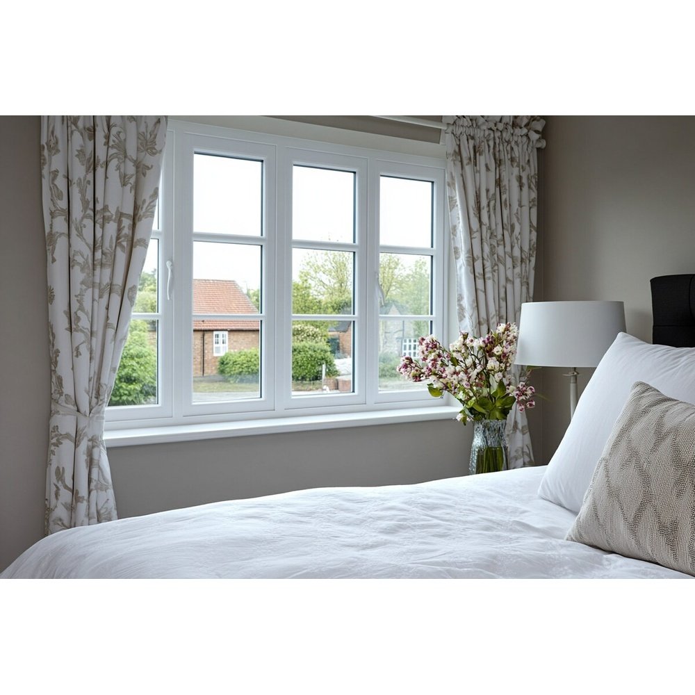 UPVC Window for Bedroom uPVC Casement Window White Frame Home Use